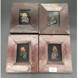 A lot of four 19th century wax portraits of St Vincent, Nelson, Howe and Duncan. All hand painted