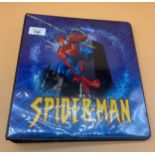 Spider man folio containing Spiderman movie pop preview set. Card set The Spiderman II 1992 Marvel