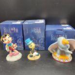Royal doulton Disney showcase collection figures Dumbo and Jimmy cricket and Pinocchio with