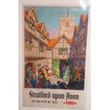 British Railways Framed poster of Shakespearian comedy at the old ''Falcon'' Strafford -upon -