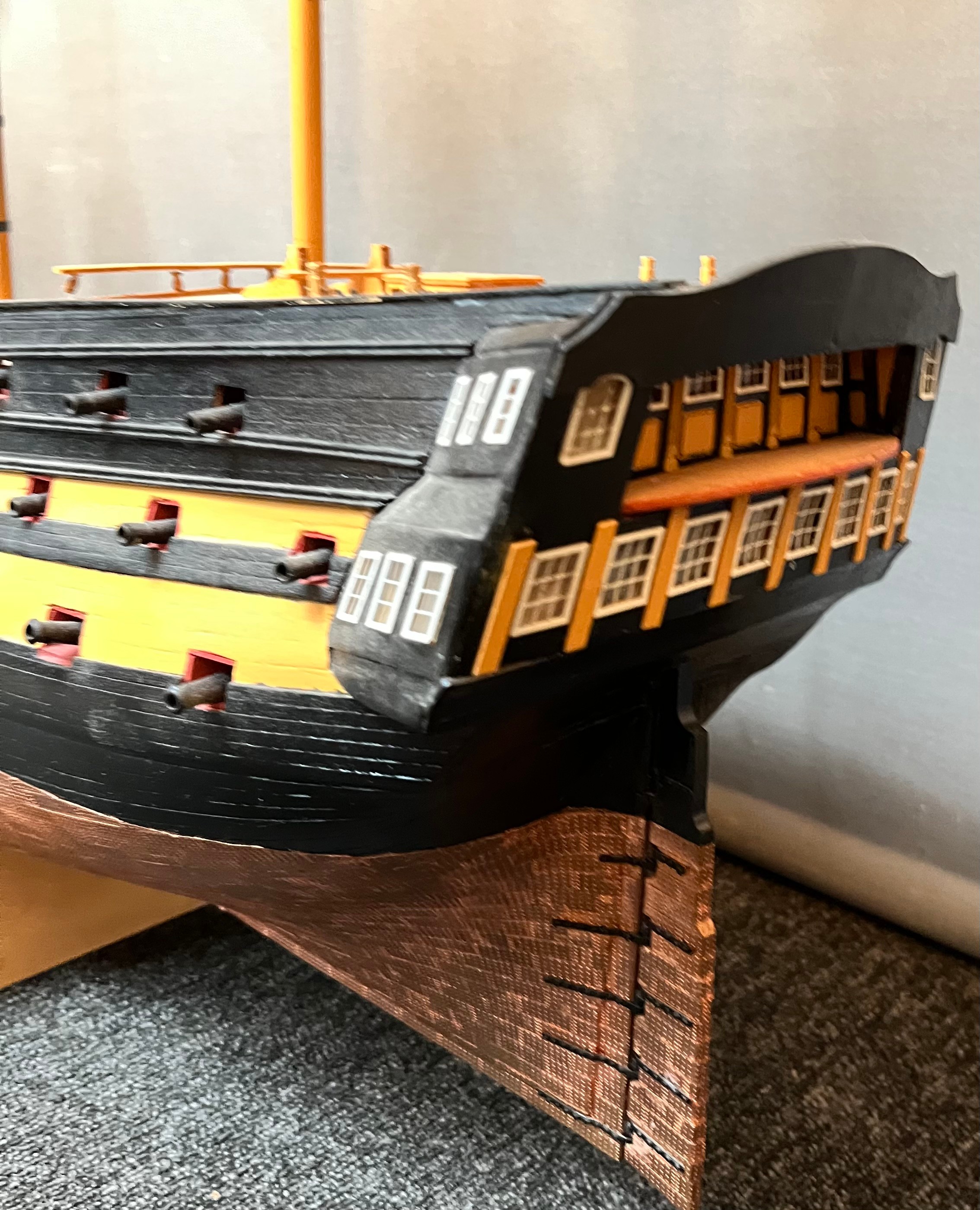 A Large hand built galleon ship. [92x120cm] - Image 3 of 5
