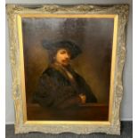 M Naught after Rembrandt 'Rembrandt’s Self Portrait at the Age of 34, 1640' Oil on canvas, fitted