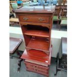 Reproduction style one drawer cabinet together with bedside cabinet.