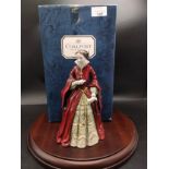 Large Coalport figure queen of England Mary the first figure with box.