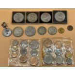 Collection of mixed British coinage to include George V Silver 1935 crown, Victoria 1887 silver half