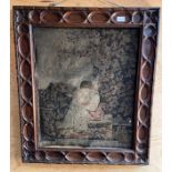 Antique 18th/ 19th century burr wood frame fitted with antique needle work tapestry. [Frame 81x70cm]