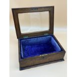 19th century Burr Walnut and glass top lidded box. [12x32x23cm]