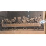 Large framed engraving of The Last Supper, Fitted within a Bird eye maple frame. [75x114cm] [in need