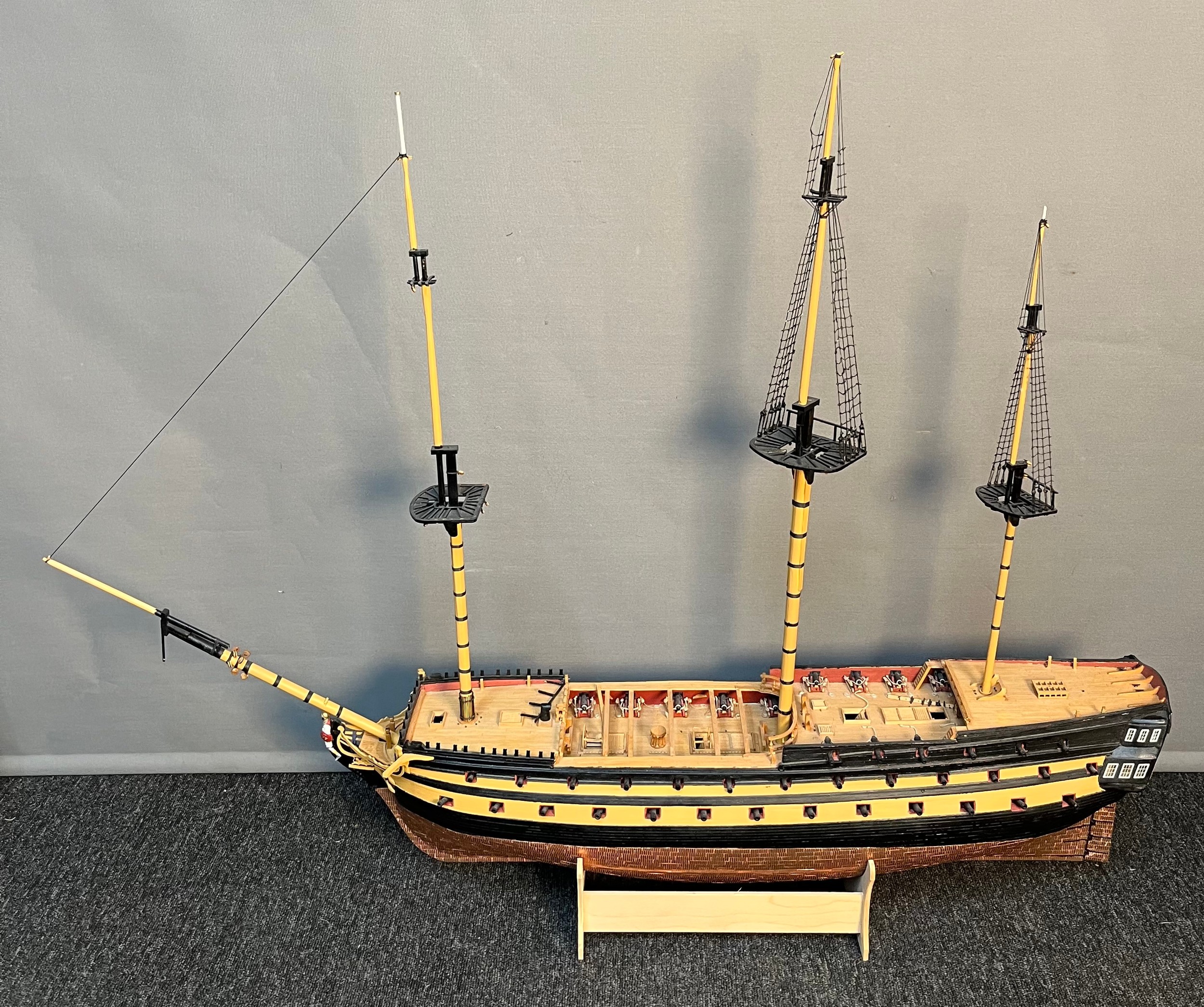 A Large hand built galleon ship. [92x120cm] - Image 2 of 5