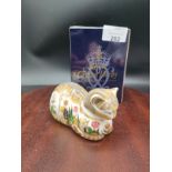 Royal Crown derby Goviers of Sidmouth cat paperweight with stopper boxed.