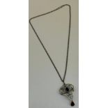 Edwardian 9ct gold suffragette pendant and necklace, Pendant is set with seed pearls and Two