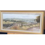 Ian McNab 85. Original Oil on board titled 'Castle Semple Loch towards Glenifer Braes' Frame Hight