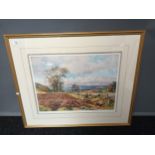 Print titled' Furrows at Tullybaccart' by J. McIntosh Patrick. Signed in pencil. Fitted within a