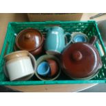 Box of stone wares to include denby tea pot etc .