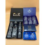 Three boxed sets of crystal collectables. Includes Strathspey Crystal decanter and glass set,