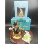 Royal doulton bunnykins London city gent tea pot together with Peter rabbit wall plaque .