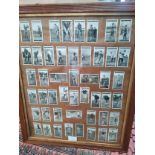 A Collection of golfing cigarette cards framed .