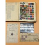 Vintage stamp album containing a collection of world stamps