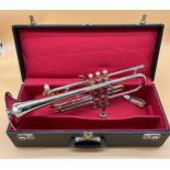 Vintage Wilh. Monke- Koln trumpet with carry case.