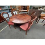 Italian Inlaid dining room table with 4 matching chairs