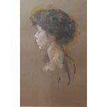 Pastel titled ''Joan'' by artist William Armour, signed. Appeared at the Royal Scottish Academy