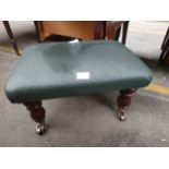 Reproduction Leather Topped Stool on Castor Feet