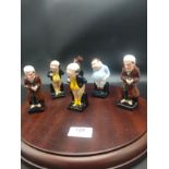 Collection of Royal doulton dickins characters includes Scrooge , fat boy etc.