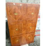 Reproduction large 2 door wardrobe with brass handles .