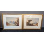 Lot of two watercolours, unknown artist, framed [43x52cm]