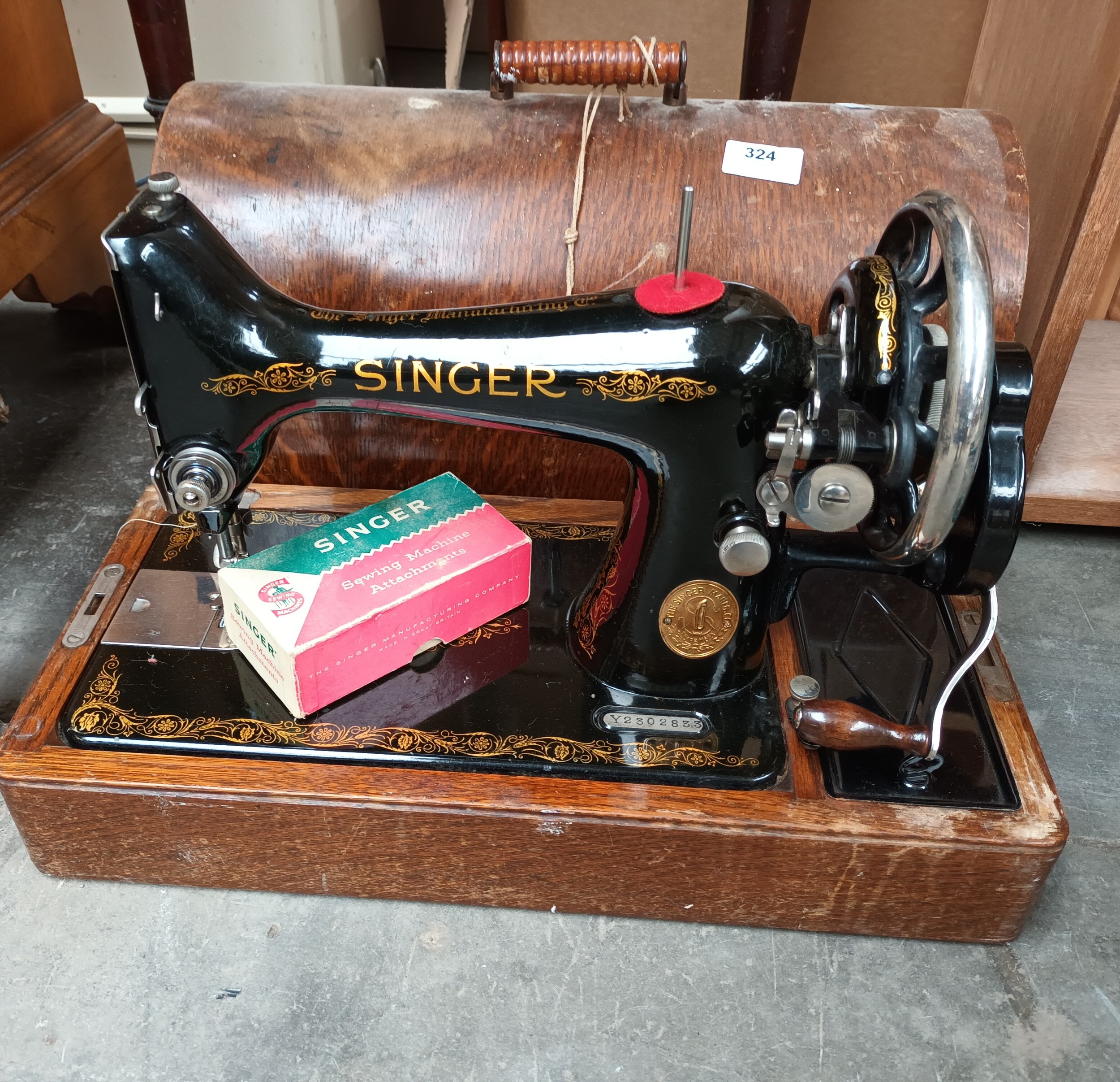 Singer Sewing machine within fitted case