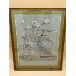 Antique/ Vintage Tapestry depicting floral tree. [Frame 52.5x42.5cm]