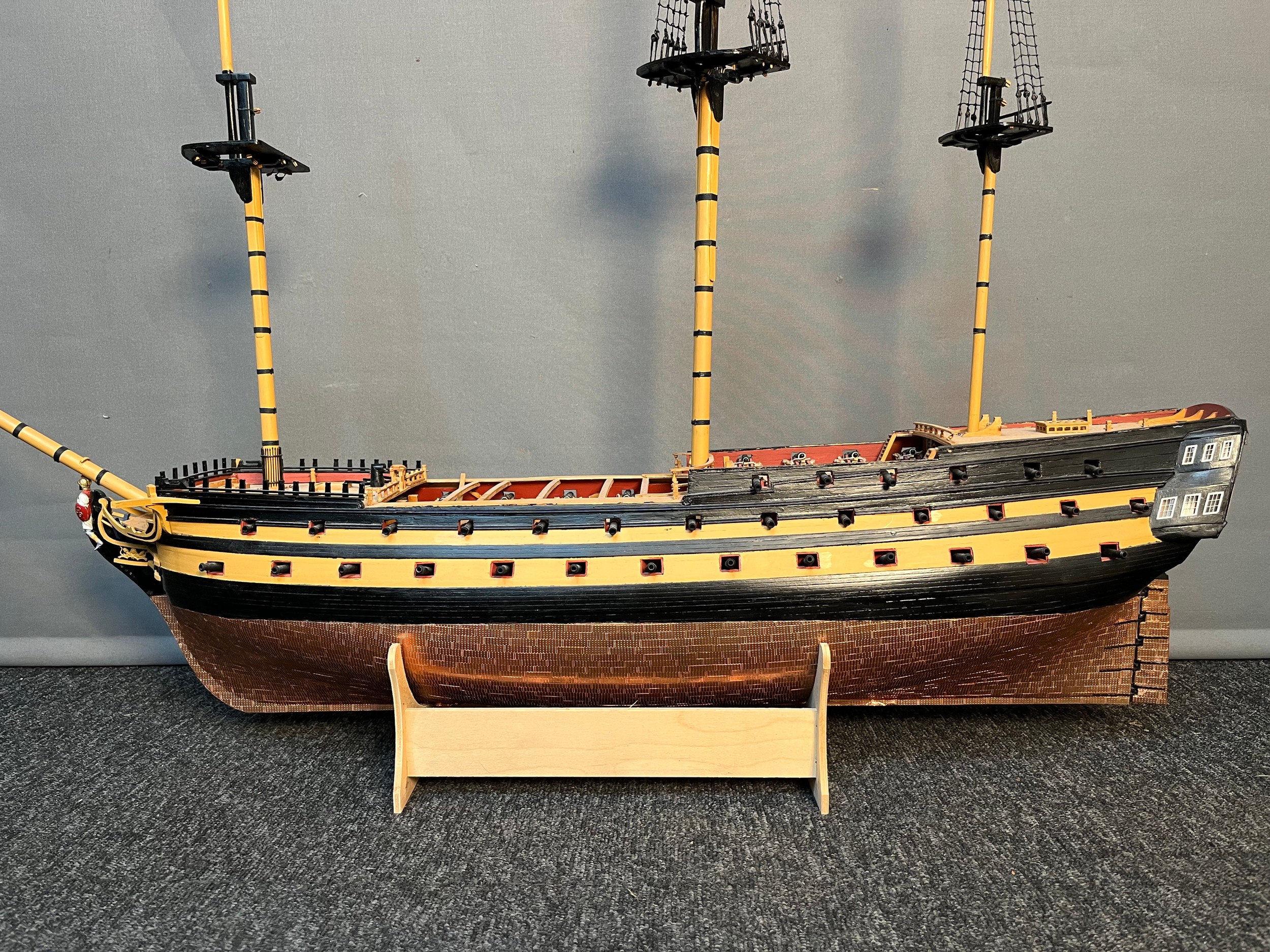 A Large hand built galleon ship. [92x120cm]