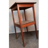 Antique style inlaid two tier stand with under drawer, raised on square tapered legs [80x46x45cm]