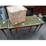 Leather Topped Coffee Table/Nest of Tables plus Storage Box