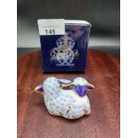 Royal crown Derby twin lambs paperweight with box .