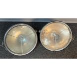 Two large vintage 1930's Lucas P100L car headlights possibly for a Mercedes Benz or Bentley. [30cm