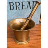 Antique bronze pestle and mortar