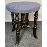 Antique stool. Detailed with gold trims. [42cm high]