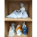 Large Nao lady figure along with Royal Doulton and others etc