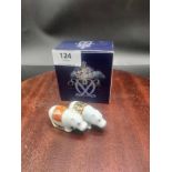 Royal crown Derby mini pair of hippos figure with box .