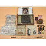 Collection of militaria includes WW1 War and Victory medals belonging to S- 40895 PTE.J. BULMAN. A&