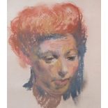 Pastel titled ''Head'' by artist William Armour. Appeared in The Royal Scottish Academy Exhibition