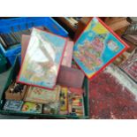 Box of old games includes vintage puzzles etc.