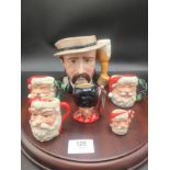 Collection of various royal doulton small Toby jug s includes Santa Claus together with royal