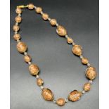Monart art glass bead necklace.