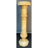 Large marble torcher stand. [104cm high, 25cm diameter]