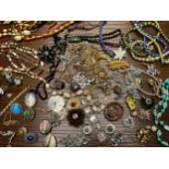 Collection of mixed costume jewellery to include necklaces, bracelets, brooches and earrings.