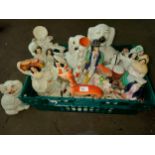 Large box of collectables Staffordshire figures includes flat backs etc