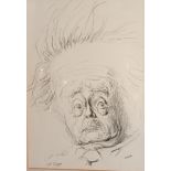 Framed pencil drawing of Hugh MacDairmid , Signed Coia (Scottish Artist 1911-97) [53x44cm]