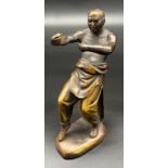 Antique Bronze martial arts figure/ sculpture. (Drunken Fist style) [19cm high]